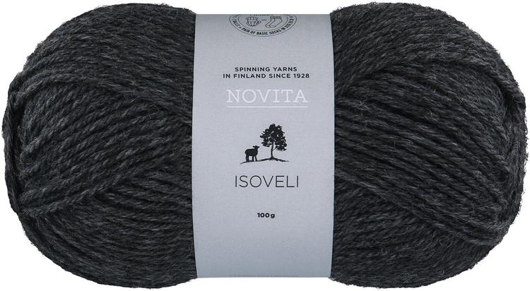 Novita Isoveli 100g lanka grafiitti 044