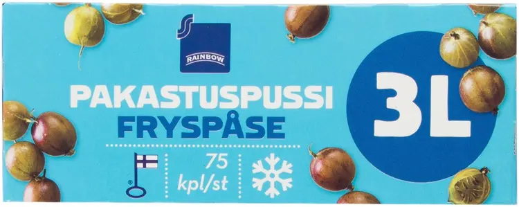Rainbow pakastuspussi 3l 75kpl