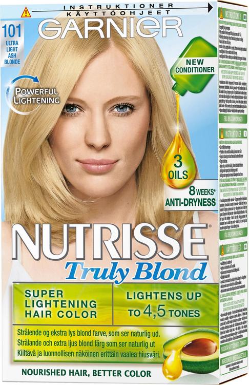 Garnier Nutrisse Truly Blonde 101 Ultra Light Ash Blonde Ultra kirkas tuhkanvaalea kestoväri 1kpl