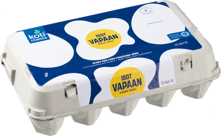 Kotimaista isot vapaan kanan munat L15