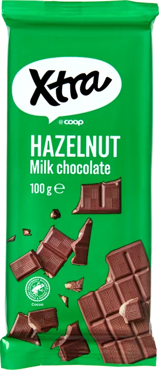 Xtra maitosuklaa hasselpähkinärouheella 100 g