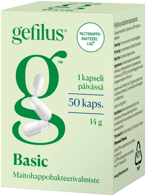 Gefilus Basic kapseli maitohappobakteerivalmiste 50kaps 14g ravintolisä