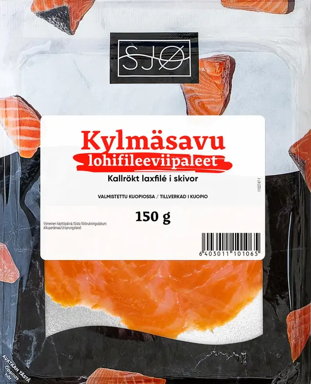 SJØ kylmäsavustettu lohifilee viipaleet 150g