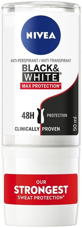 NIVEA 50ml Black & White Max Protection Deo Roll-on -antiperspirantti