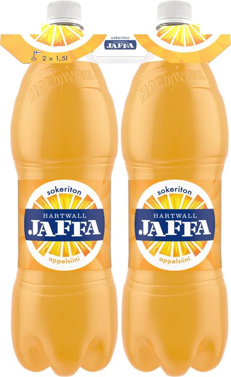 2 x Hartwall Jaffa Appelsiini Sokeriton virvoitusjuoma 1,5l