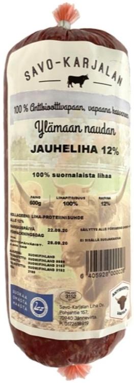 Savo-Karjalan Liha Oy Ylämaan nauta jauheliha 600g, antibioottivapaa