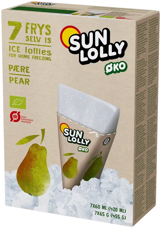 Sun Lolly 7x60ml/65g Luomu Pakasta itse mehujää Päärynä