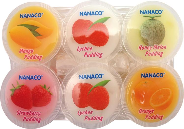 Nanaco Vanukas hedelmämix kookos, litsi, hunajameloni, mango, appelsiini, mansikka 480g