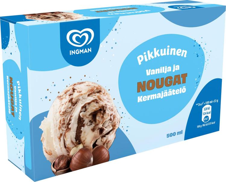 Ingman Pikkuinen Vanilja & Nougat Jäätelö 500ml/263g