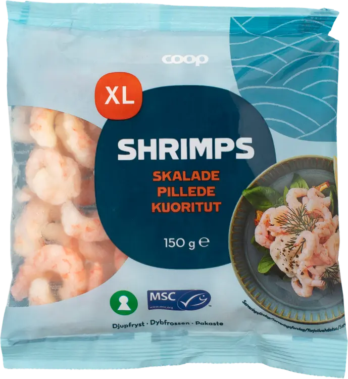 Coop isot kuoritut katkaravut 150 g pakaste