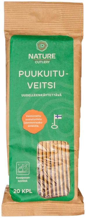 Nature Line puukuituveitsi 20 kpl, valmistettu uusiutuvista raaka-aineista, uudelleenkäytettävä