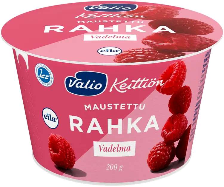 Valio Keittiön maustettu rahka 200 g vadelma laktoositon