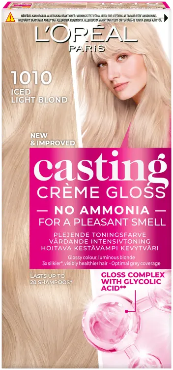L'Oréal Paris Casting Crème Gloss Glossy Blonds 1010 Iced Light Blonde Kirkas Tuhkanvaalea kevytväri 1kpl
