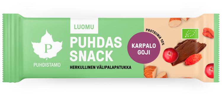 Puhdistamo Puhdas Snack Luomu mantelinen marjavälipalapatukka 40 g