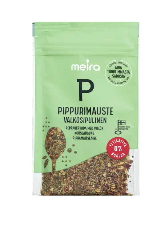 Meira Pippurimauste valkosipulinen ei lisättyä suolaa 23g