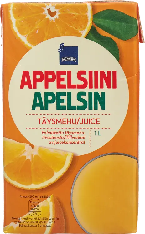 Rainbow appelsiinitäysmehu 1l