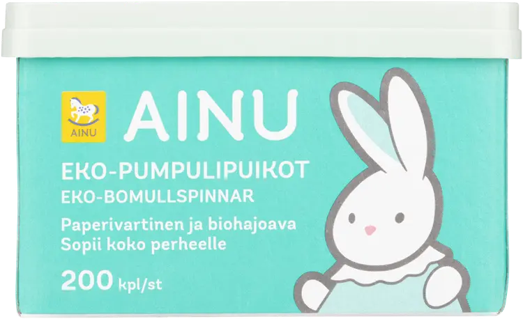 Ainu 200kpl Eko -pumpulipuikot