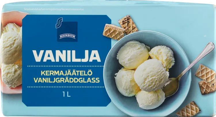 Rainbow Vaniljakermajäätelö 1L