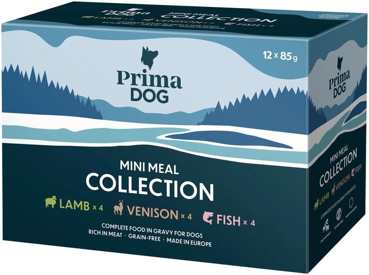 PrimaDog Mini Meal Lajitelma kastikkeessa 12 x 85 g