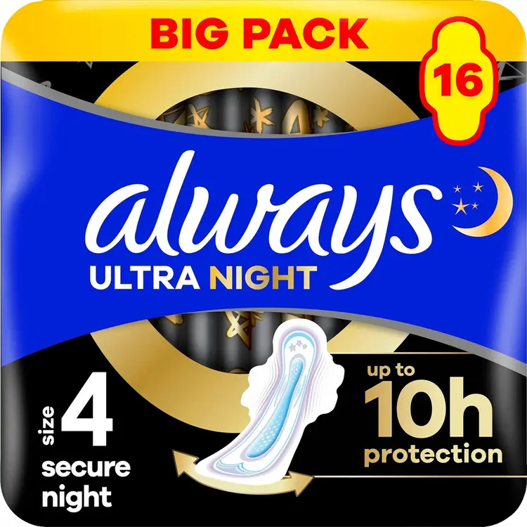 Always 16kpl Ultra Secure Night 4 with wings terveysside