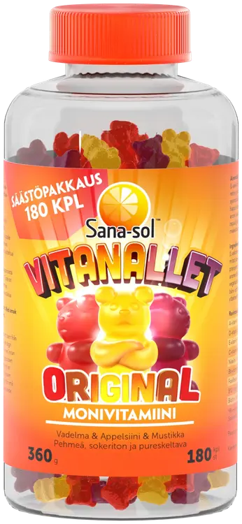 Sana-sol Vitanallet Original monivitamiini 180kpl/360g