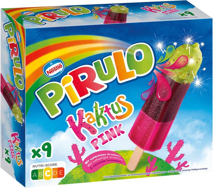 Pirulo Kaktus Pink limonadijääpuikko monipakkaus 9x48g/45ml