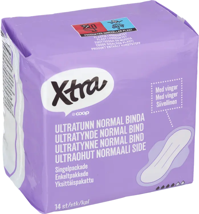 Xtra siivellinen ultraohut normaali side 14 kpl