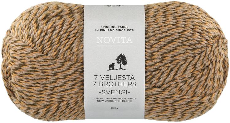 Novita lanka 7 Veljestä Svengi 100 g toffee 8161