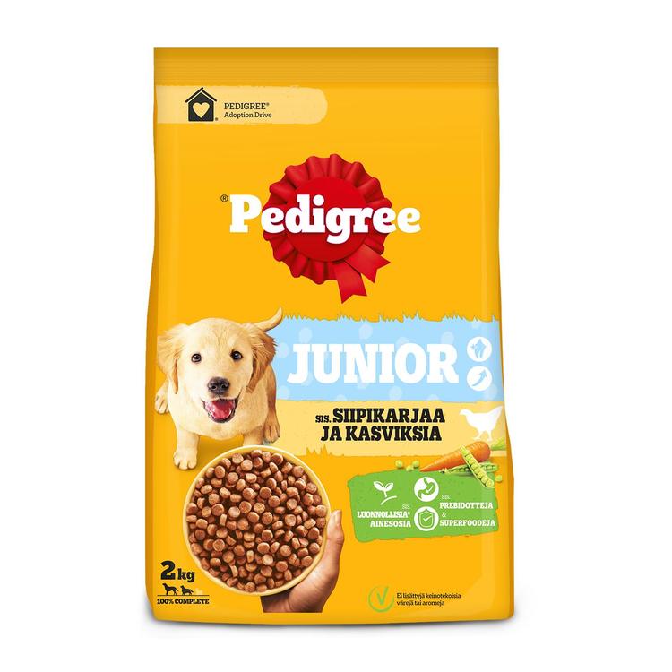 Pedigree Junior Siipikarjaa ja kasviksia koiran kuivaruoka 2kg