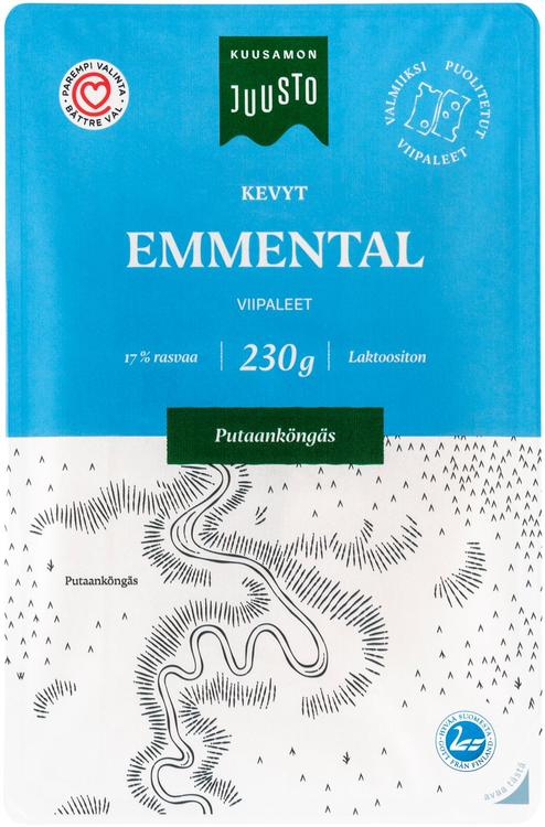 Kuusamon Juusto kevyt Emmentalviipale 230 g