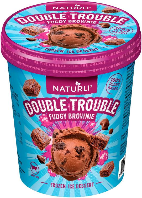 Naturli' double trouble fudgy brownie vegaaninen jäätelö 450ml/300g
