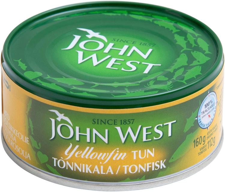 John West Yellowfin tonnikalaviipaleita auringonkukkaöljyssä 160g/112g