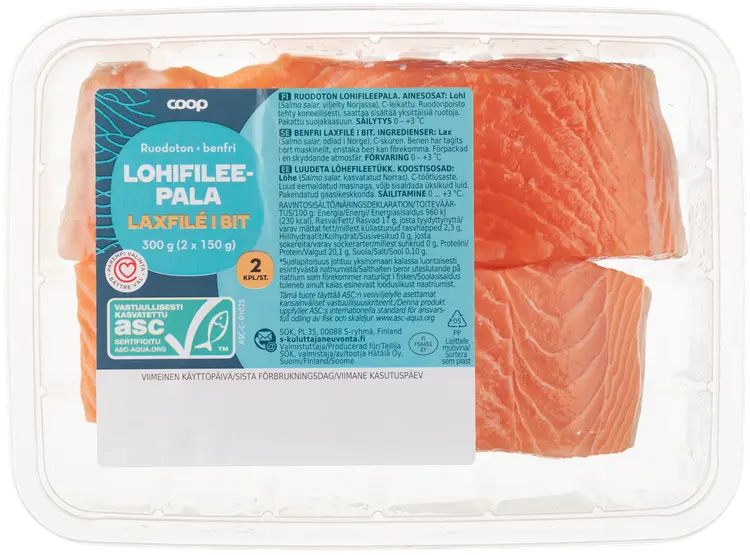 Coop ruodoton lohifileepala ASC 300 g (2 x 150 g)