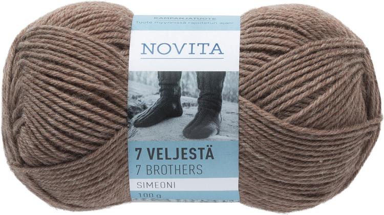 Novita 7 Veljestä lanka Simeoni 100g nutria 009 yarn