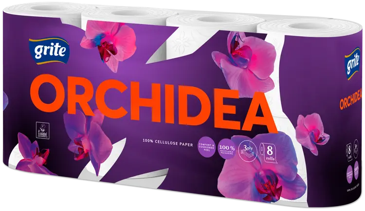 Grite WC-paperi Orchidea White 8rll