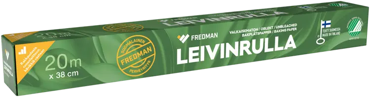 Fredman leivinrulla valkaisematon 38cm x 20m
