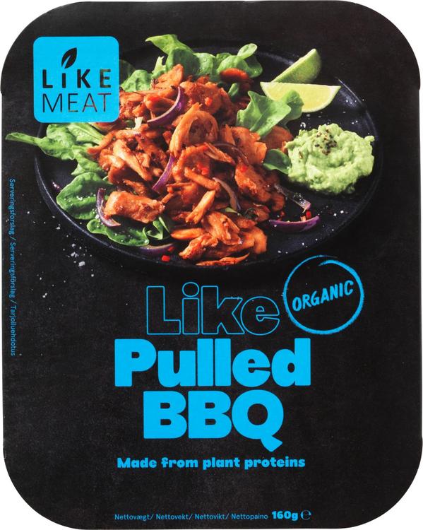 LikeMeat Organic Like Pulled BBQ 160g BBQ-marinoidut luomusoijapalat