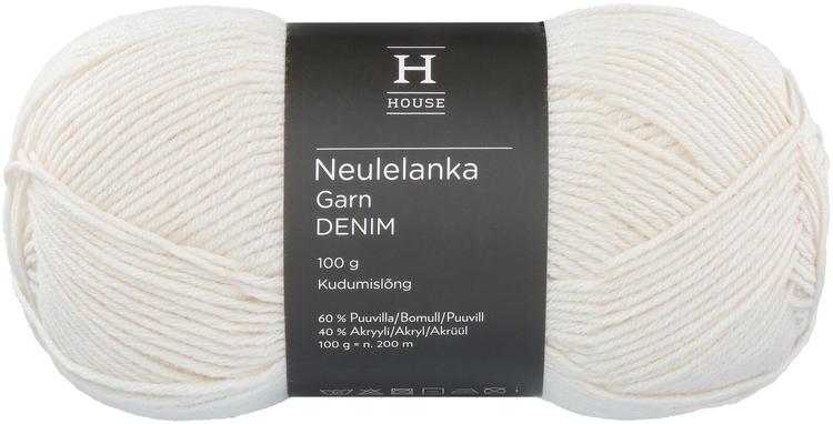 House lanka puuvillasekoite Denim 100 g Ecru 11572