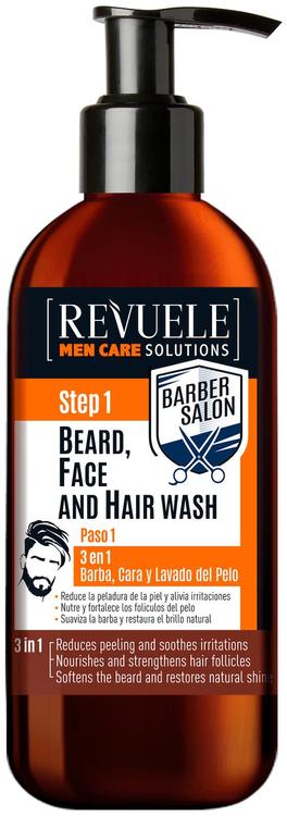 Revuele Men care Barber salon 3 in 1 - Parta, Kasvot & Hiukset puhdistusaine 300ml