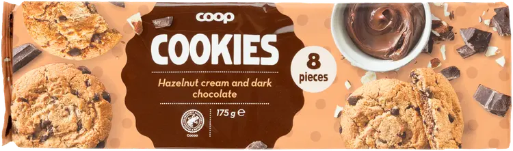 Coop hasselpähkinäkreemi-tummasuklaacookie 175 g