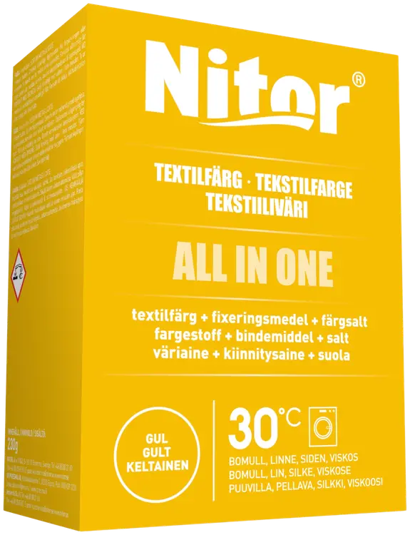 Nitor Tekstiiliväri All in one 230g keltainen