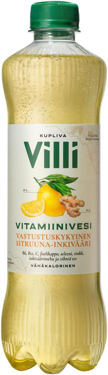 Villi Vitamiinivesi sitruuna-inkivääri 0,5 l