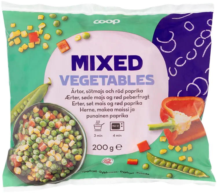 Coop herne-maissi-paprika 200 g pakaste