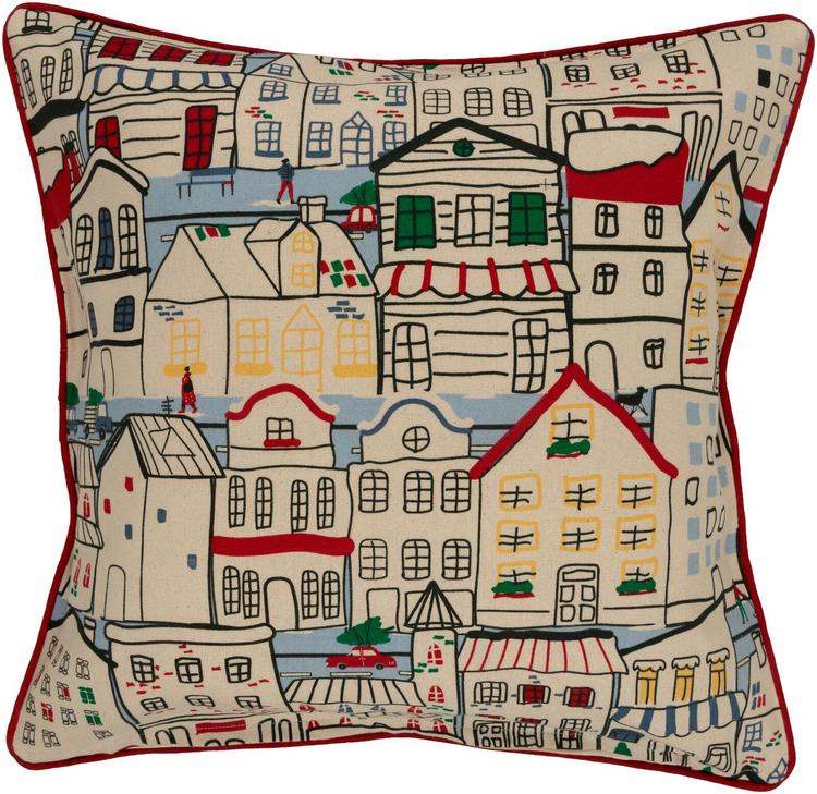 House sisustustyynynpäällinen Winter town 50 x 50 cm