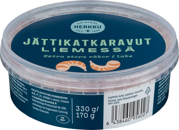 Herkku jättikatkaravut liemessä 170 g