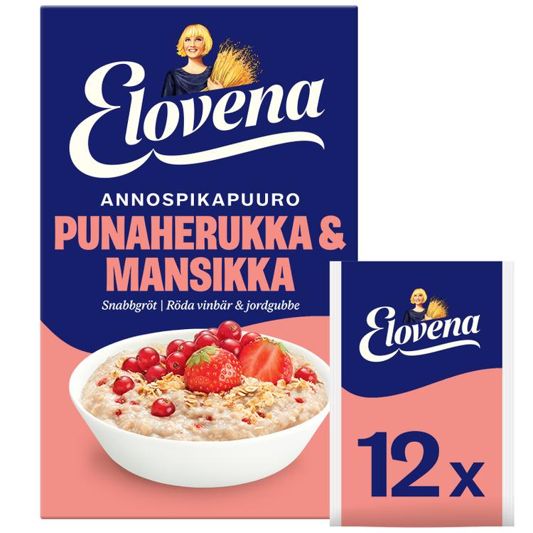 Elovena 420g punaherukka & mansikka annospikapuuro