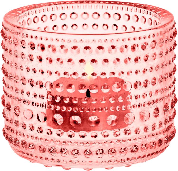 Iittala Kastehelmi kynttilälyhty64mm lohenpunain