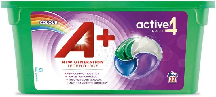A+ 22kpl Color Active4 caps nestemäinen pyykinpesutabletti