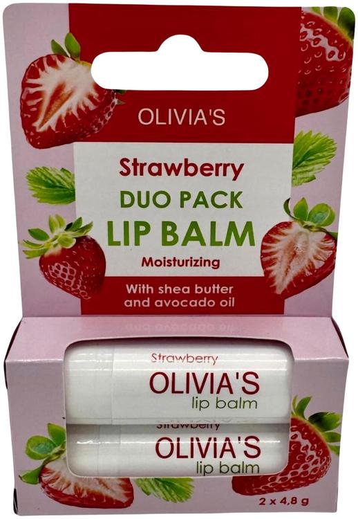OLIVIA'S Huulivoide 2kpl mansikka