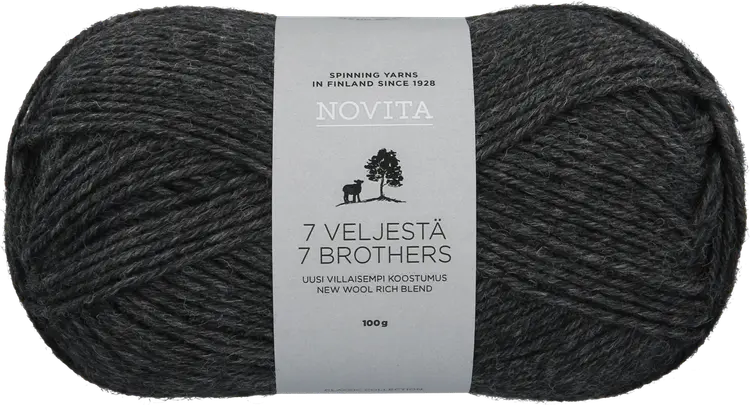 Novita lanka 7 Veljestä 100 g grafiitti 044